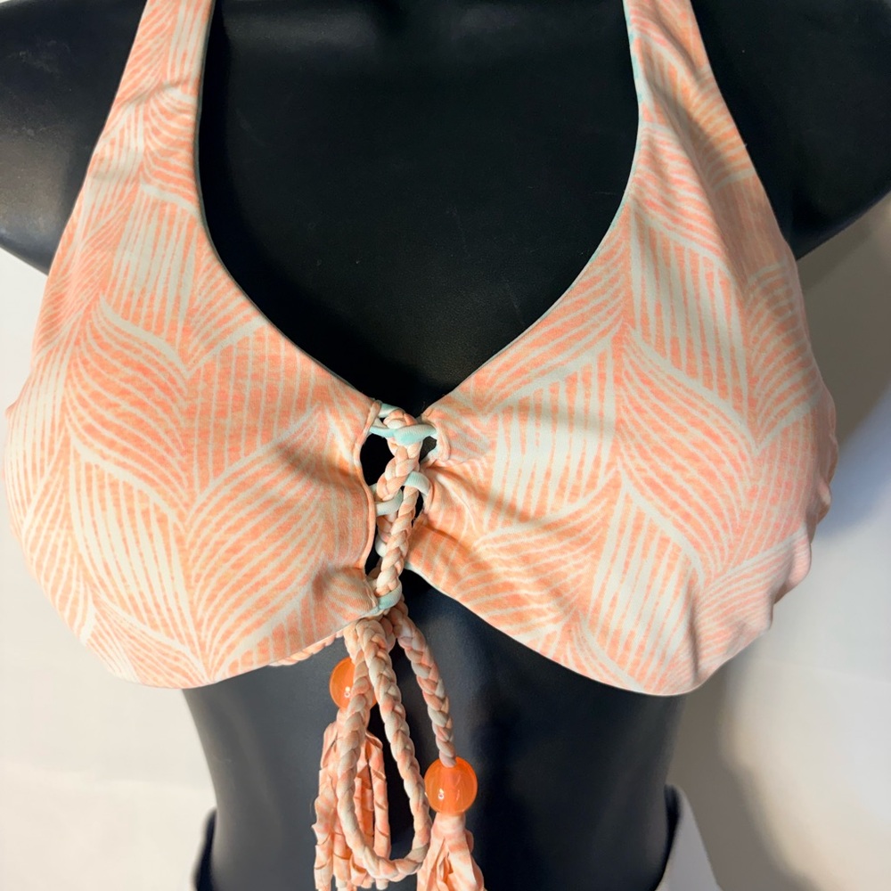 Peach Halter Bikini Top